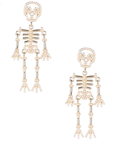 Anna & Ava Pearl Skeleton Drop Earrings
