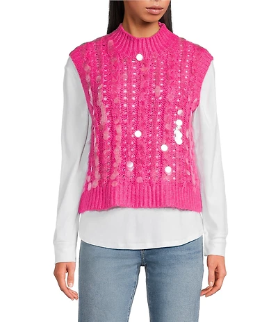 Anna & Ava Pink Sequin Poncho