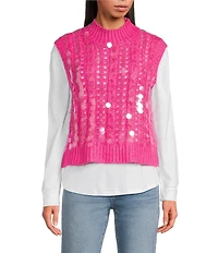 Anna & Ava Pink Sequin Poncho
