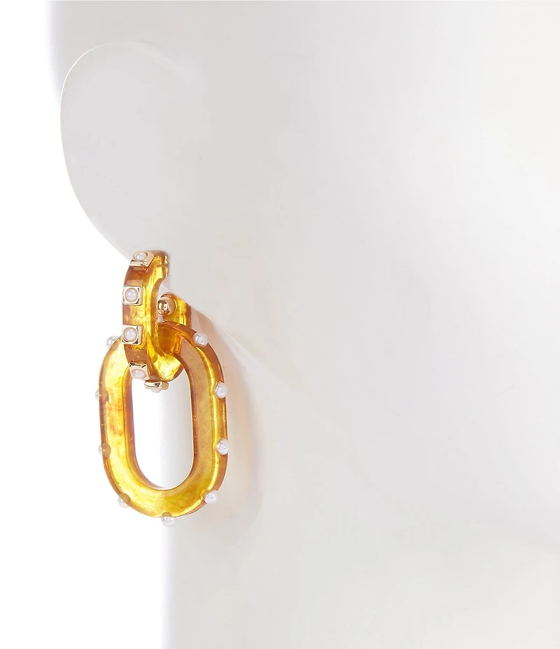 Anna & Ava Resin Oversized Link Drop Pearl Earrings