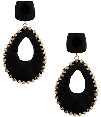 Anna & Ava Resin Post Rafia Thread Wrap Drop Statement Earrings
