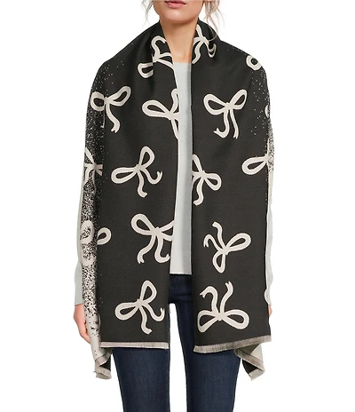 Anna & Ava Reversible Bow Print Scarf Wrap