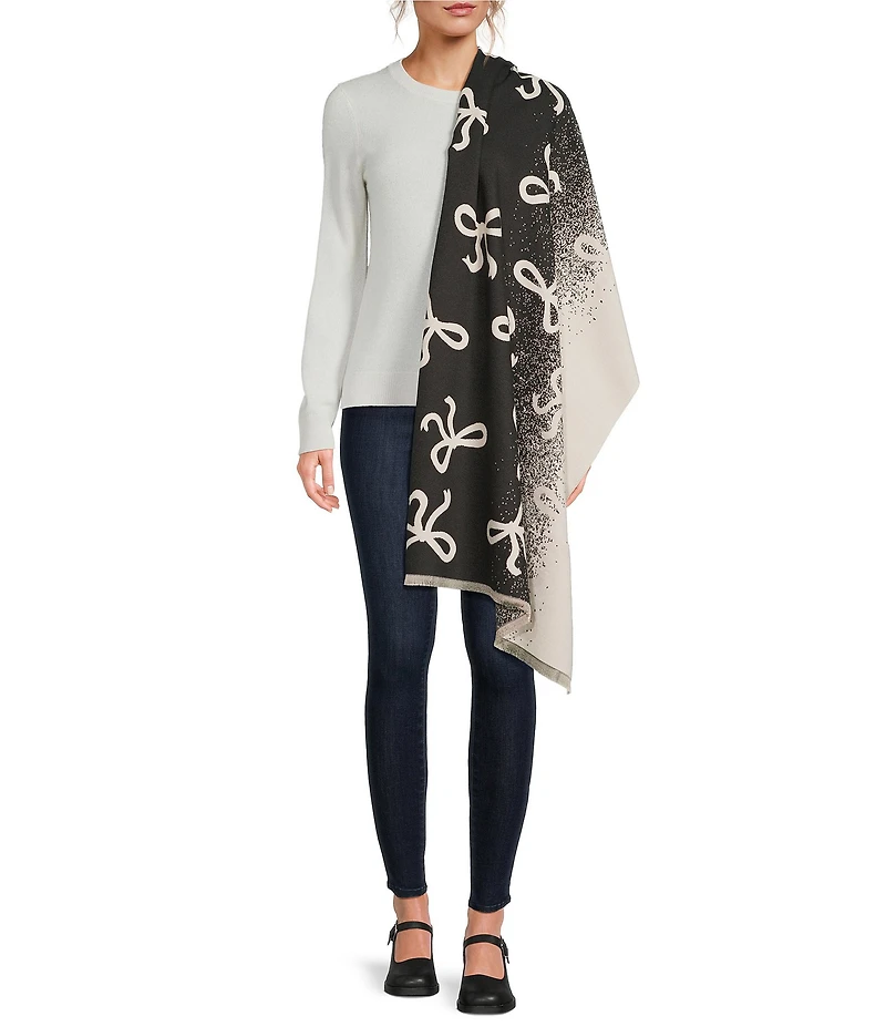 Anna & Ava Reversible Bow Print Scarf Wrap