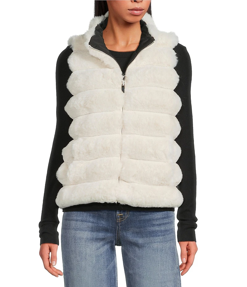 Anna & Ava Reversible Faux Fur Quilted Vest