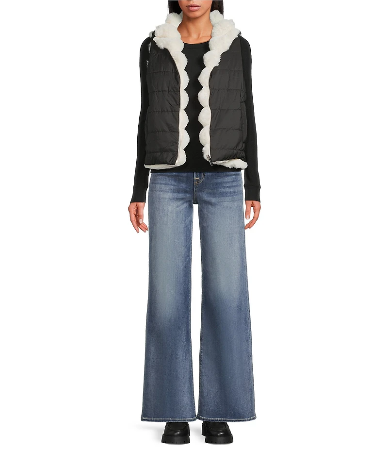 Anna & Ava Reversible Faux Fur Quilted Vest