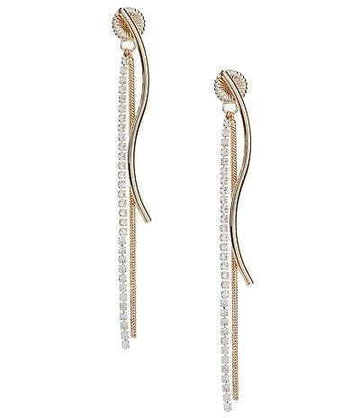 Anna & Ava Rhinestone and Bar Front Back Linear Earrings