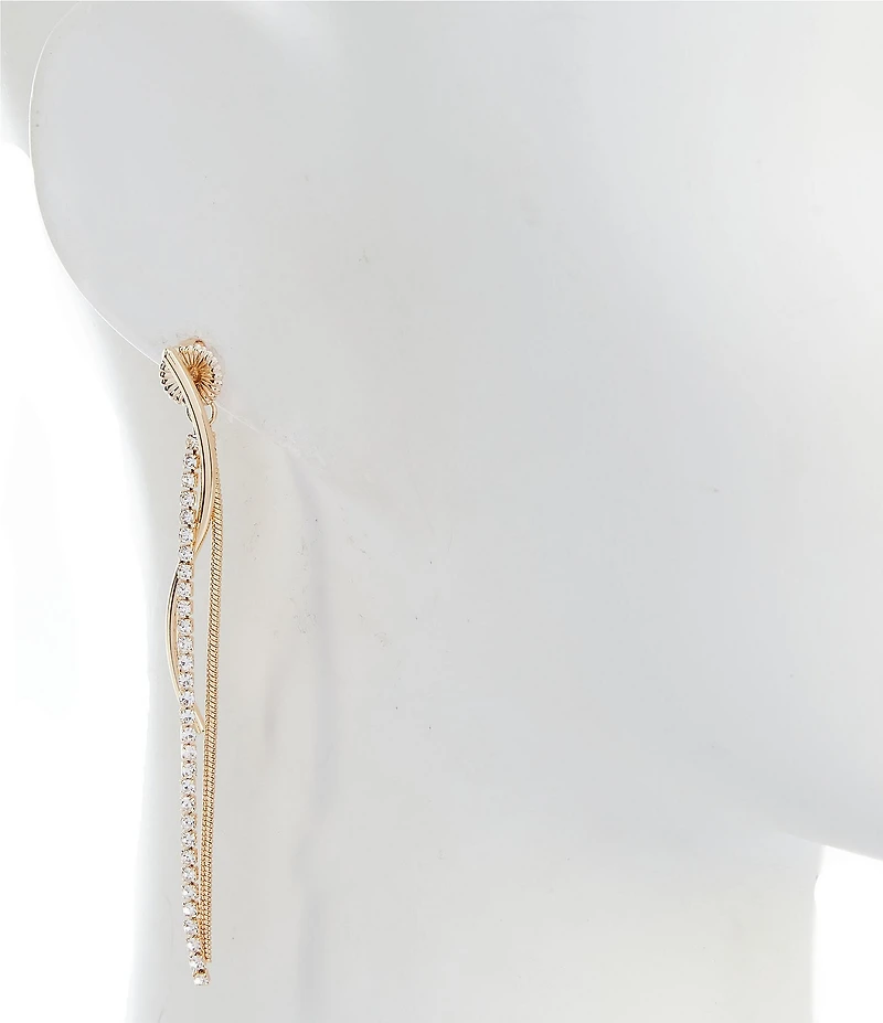 Anna & Ava Rhinestone and Bar Front Back Linear Earrings