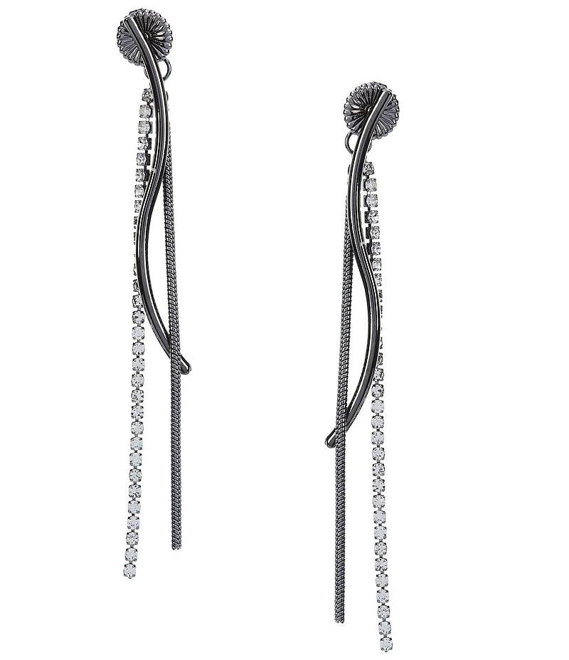 Anna & Ava Rhinestone and Bar Front Back Linear Earrings