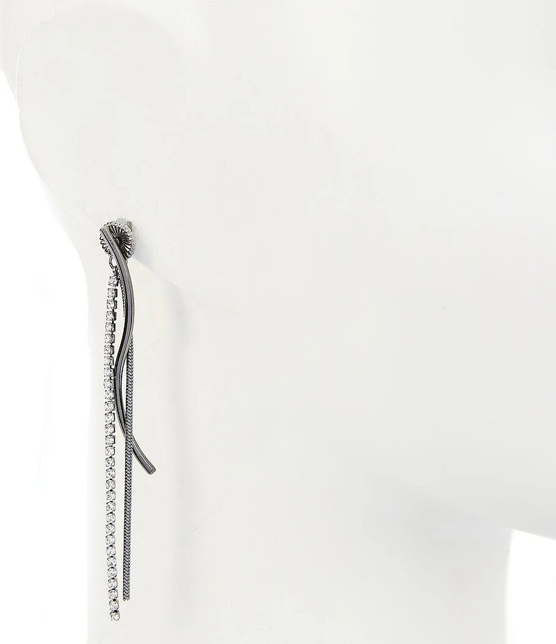 Anna & Ava Rhinestone and Bar Front Back Linear Earrings