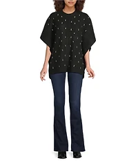 Anna & Ava Rhinestone Embellished Poncho