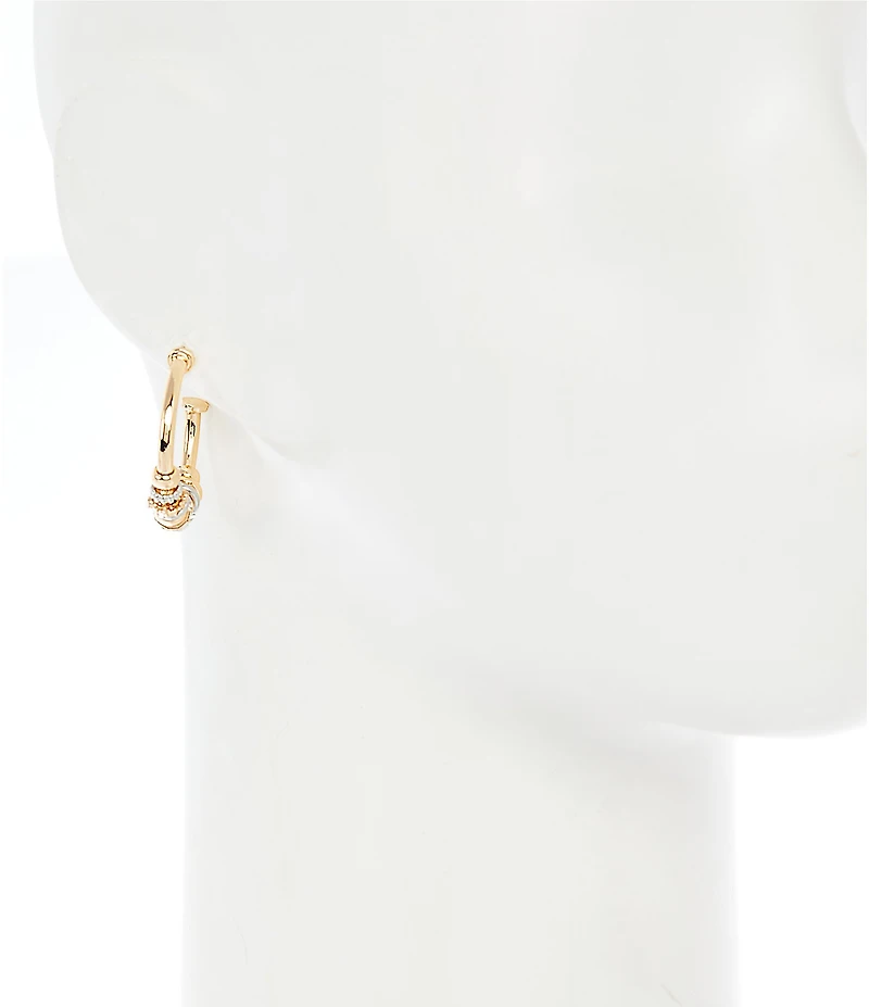 Anna & Ava Rondelle Two Tone Charm Hoop Earrings