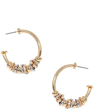 Anna & Ava Rondelle Two Tone Charm Hoop Earrings