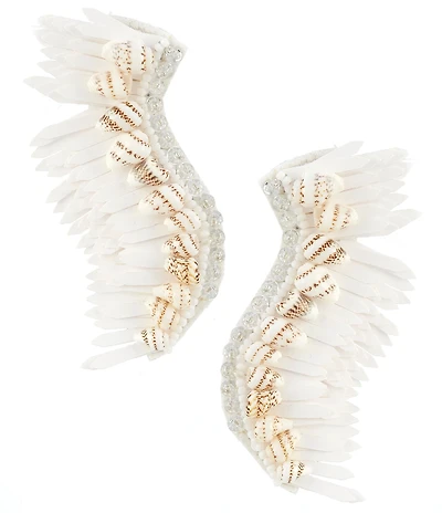 Anna & Ava Sequin & Shell Fan Statement Drop Earrings