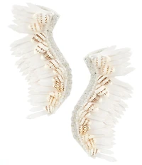 Anna & Ava Sequin & Shell Fan Statement Drop Earrings