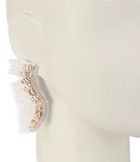 Anna & Ava Sequin & Shell Fan Statement Drop Earrings