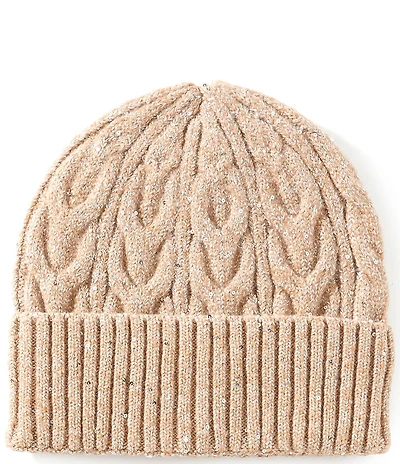Anna & Ava Sequin Cable Knit Beanie