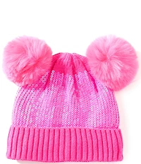 Anna & Ava Sequin Double Pom Beanie