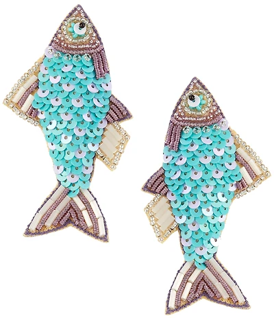 Anna & Ava Sequin Fish Statement Drop Earrings