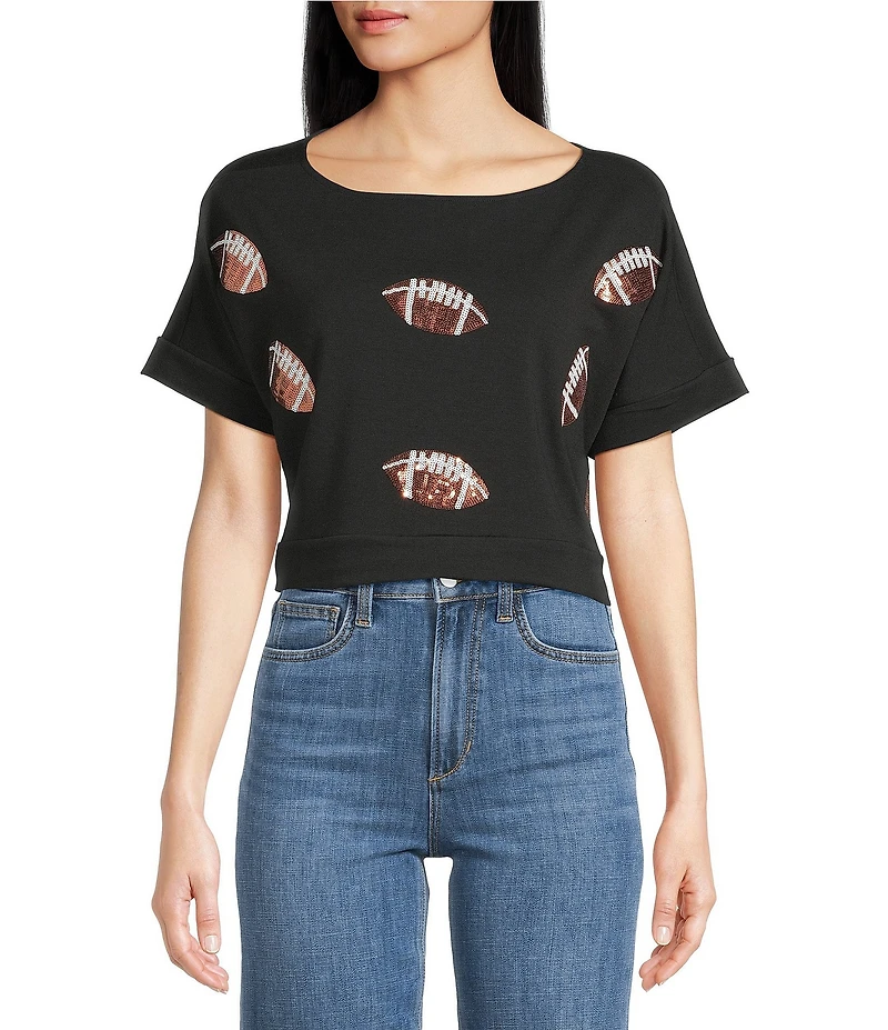 Anna & Ava Sequin Football Top