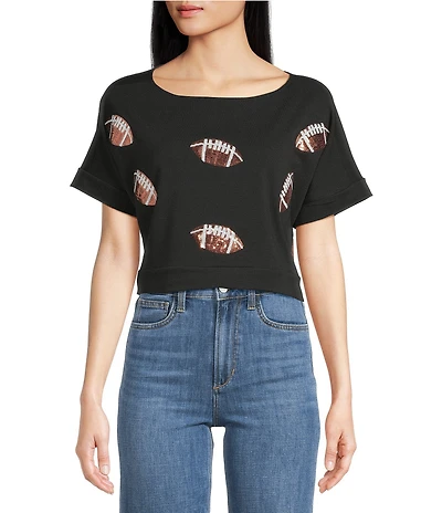 Anna & Ava Sequin Football Top