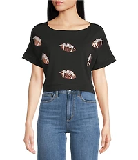 Anna & Ava Sequin Football Top
