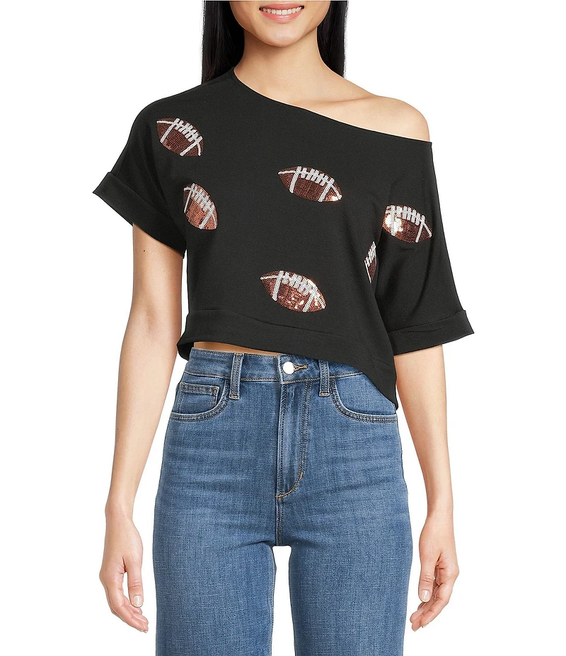 Anna & Ava Sequin Football Top