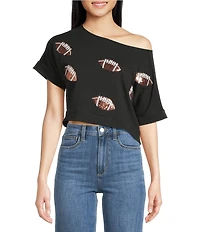 Anna & Ava Sequin Football Top