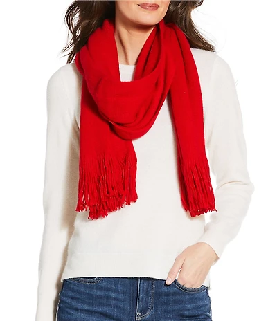 Anna & Ava Solid Fringe Oblong Scarf
