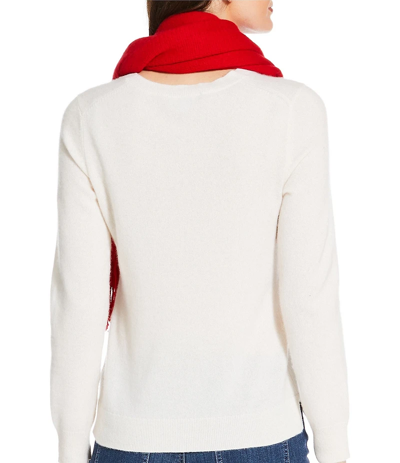 Anna & Ava Solid Fringe Oblong Scarf