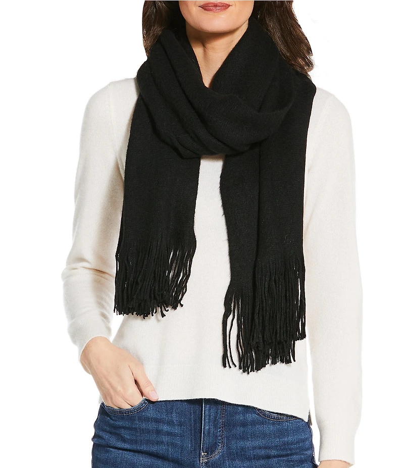 Anna & Ava Solid Fringe Oblong Scarf