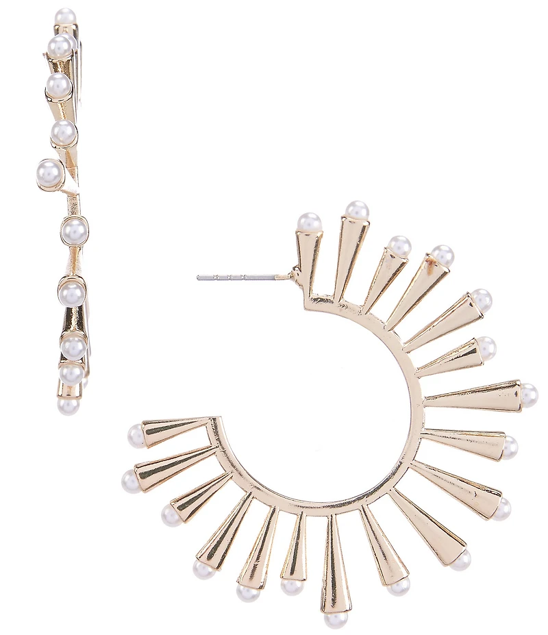 Anna & Ava Spike Pearl Hoop Earrings