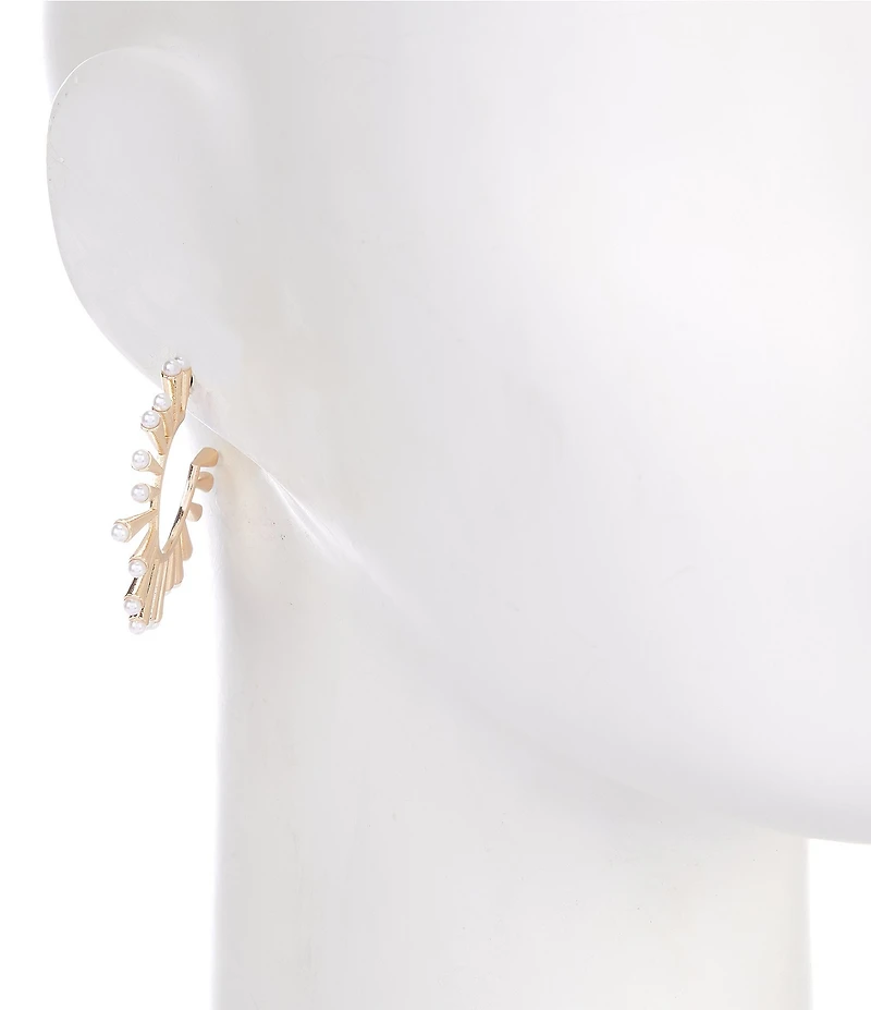 Anna & Ava Spike Pearl Hoop Earrings