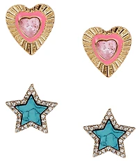 Anna & Ava Star And Heart Stud Earring Set