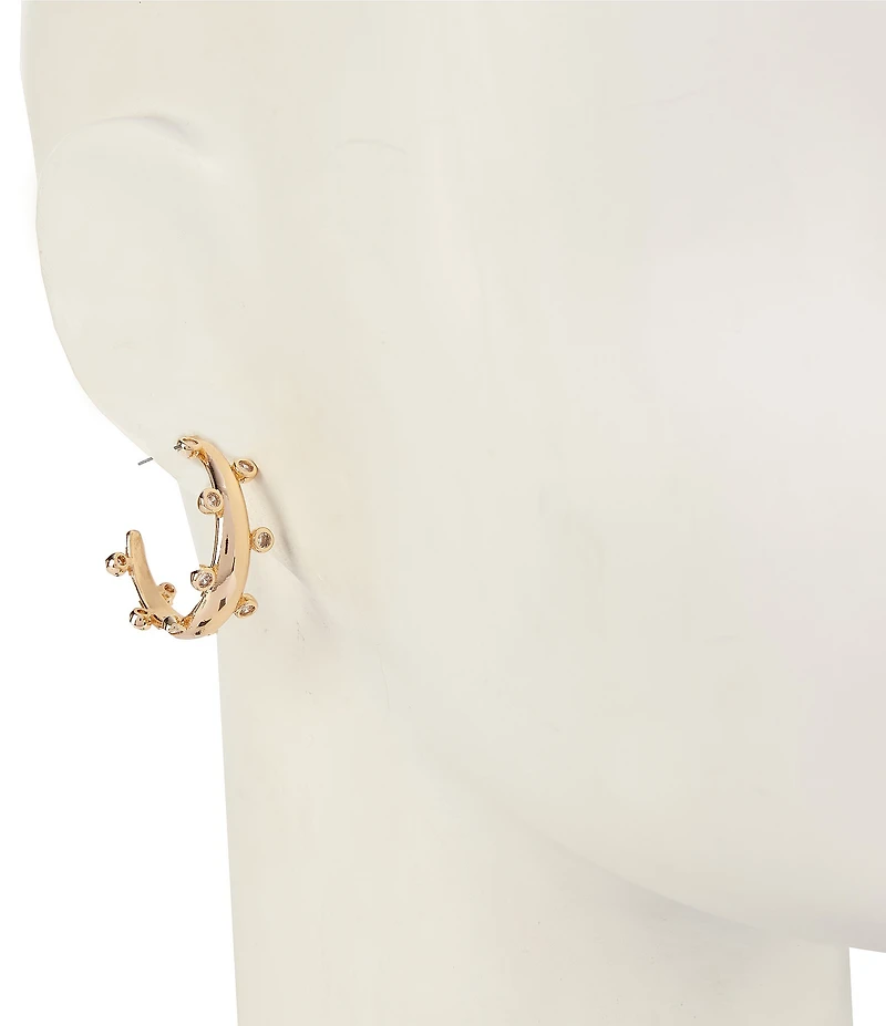 Anna & Ava Stone Wide Hoop Earrings