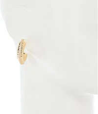 Anna & Ava Textured Hoop Earrings with Stones