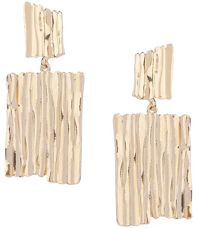 Anna & Ava Textured Rectangle Drop Earrings