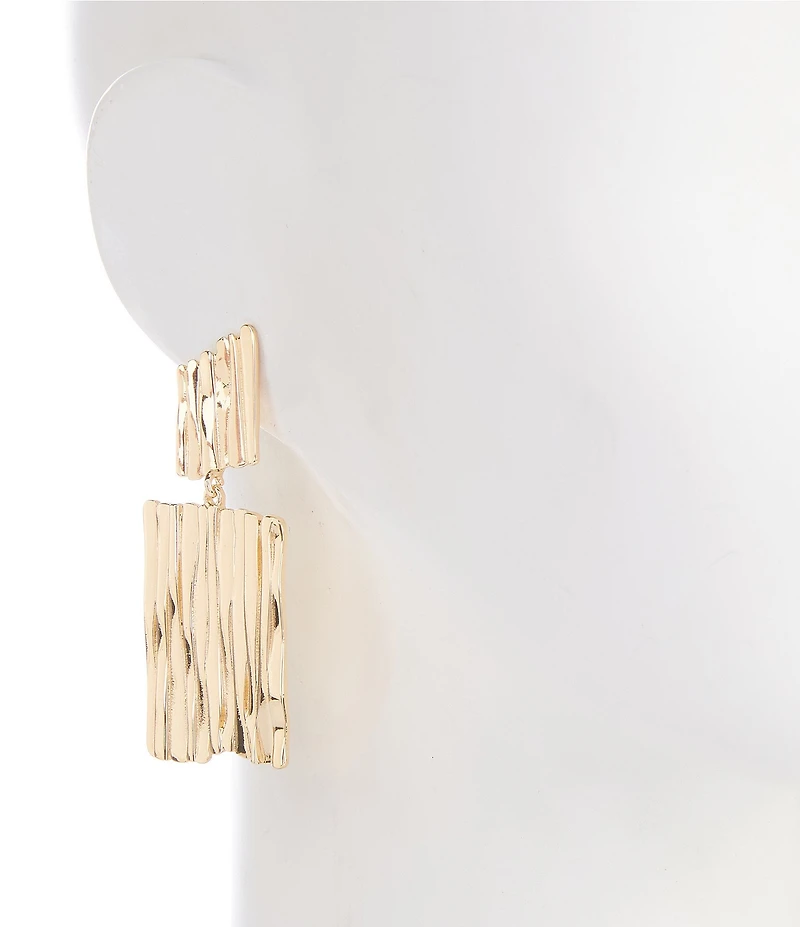 Anna & Ava Textured Rectangle Drop Earrings