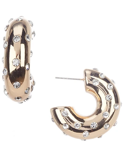 Anna & Ava Thick Puffy Stone Hoop Earrings
