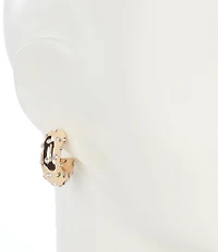 Anna & Ava Thick Puffy Stone Hoop Earrings