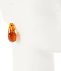 Anna & Ava Tortoise Chunky Resin Organic Hoop Earrings