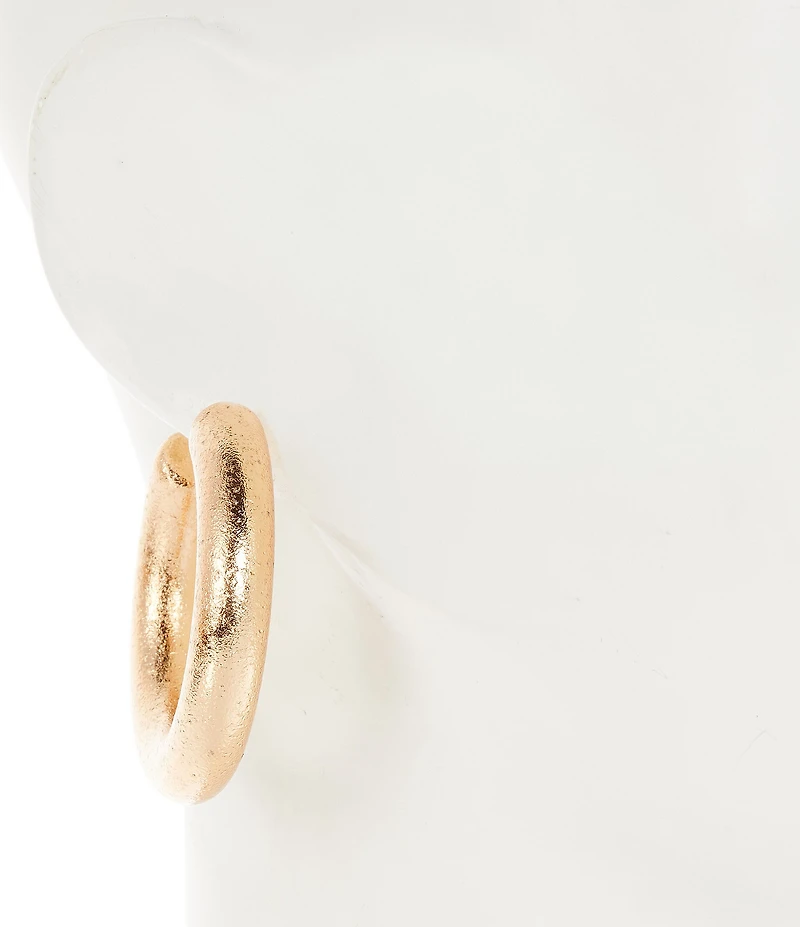 Anna & Ava Thick Textured Hoop Earrings