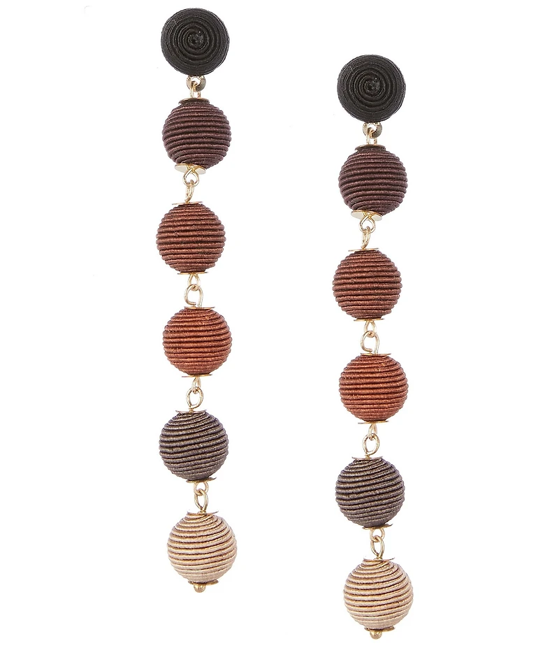 Anna & Ava Thread Wrapped Ball Linear Earrings