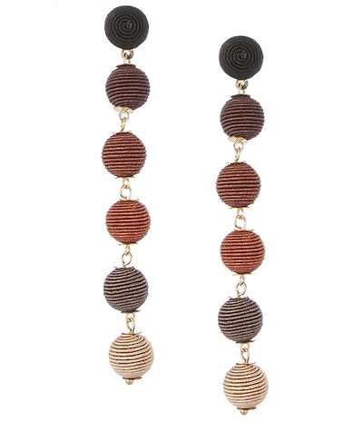 Anna & Ava Thread Wrapped Ball Linear Earrings