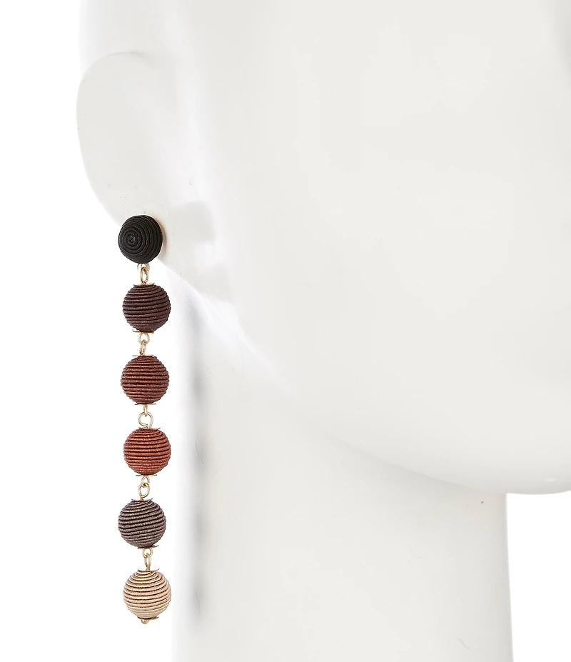 Anna & Ava Thread Wrapped Ball Linear Earrings