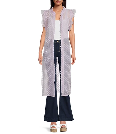 Anna & Ava Tufted Swiss Dot Tie Front Tunic