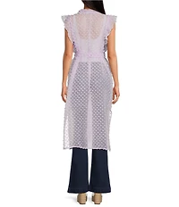 Anna & Ava Tufted Swiss Dot Tie Front Tunic