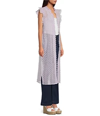 Anna & Ava Tufted Swiss Dot Tie Front Tunic