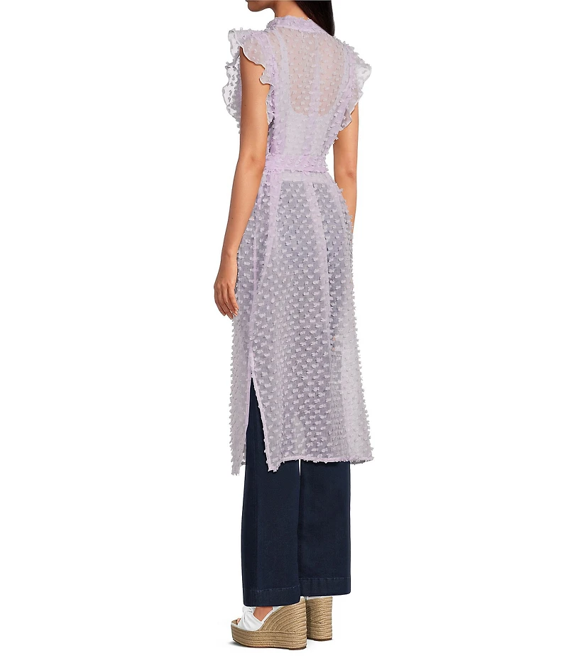 Anna & Ava Tufted Swiss Dot Tie Front Tunic