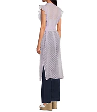 Anna & Ava Tufted Swiss Dot Tie Front Tunic