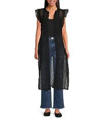 Anna & Ava Tufted Swiss Dot Tie Front Tunic